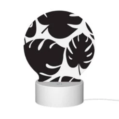 Round Acrylic Night Light, A Pattern Of Leaves On A Black And White Background. 9 Round Acrylic Night Light, A Pattern Of Leaves On A Black And White Background. -Acrylic Night Light Shop 7c5fd058ac50c4f5aa8f182b24f6bfc419b3d70b