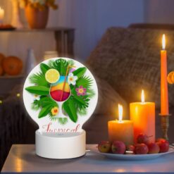 Round Acrylic Night Light, A Colorful Tropical Drink With A Straw And A Slice Of Lemon. -Acrylic Night Light Shop 7c694a2bc8a1269c7ad13f506f3d9008f570a299