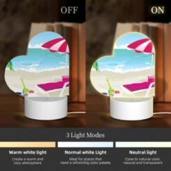 Love Acrylic Night Light, A Pink Umbrella Is Set Up On A Beach -Acrylic Night Light Shop 7ca99df8ffc138032903db75fc854c39f059b099