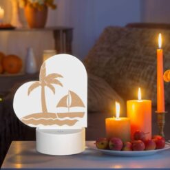 Love Acrylic Night Light, A Sailboat Is Sailing In The Ocean Near A Palm Tree. -Acrylic Night Light Shop 7da0ba801e3fe35dae78aa731408cab7b89c3da0