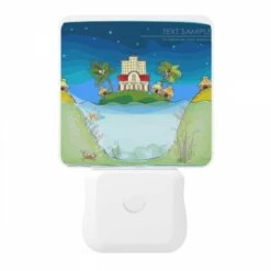 Night Light, A Cartoon Of A House On A Hill With A Palm Tree In Front Of It. -Acrylic Night Light Shop 7dd71cbee6ea0f6dd2ab9368c5f3c6d9a6d79295