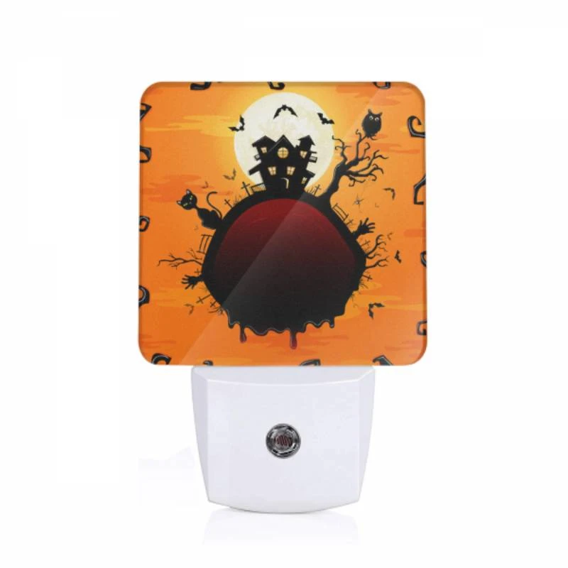 Night Light, A cartoon of a house with a moon in the sky and a cat on the left side. Night Light, A Cartoon Of A House With A Moon In The Sky And A Cat On The Left Side. -Acrylic Night Light Shop 7e3487699074687f4da14f8764a0ae7af02f6d7f