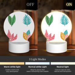 Round Acrylic Night Light, Four Different Colored Leaves Are Shown In A Row. -Acrylic Night Light Shop 7ea295f494fead8eb571aa32fcc9aecf71f5a6b8