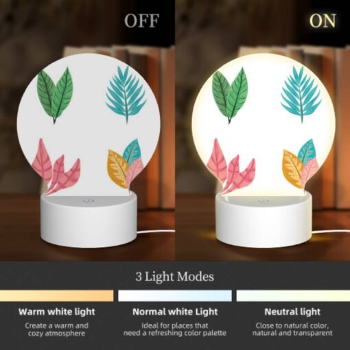Round Acrylic Night Light, Four Different Colored Leaves Are Shown In A Row. -Acrylic Night Light Shop 7ea295f494fead8eb571aa32fcc9aecf71f5a6b8