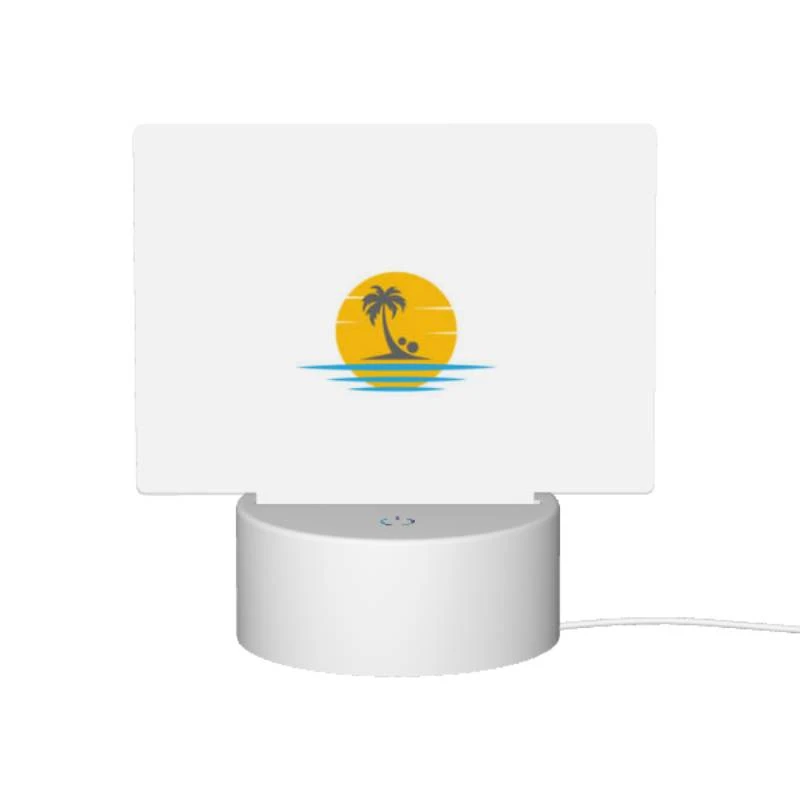 Rectangular Acrylic Night Light, A yellow sun with a blue ocean and palm trees in the background. Rectangular Acrylic Night Light, A Yellow Sun With A Blue Ocean And Palm Trees In The Background. -Acrylic Night Light Shop 7ea84fa5358dde791eca1f49c961e2bac72eb724
