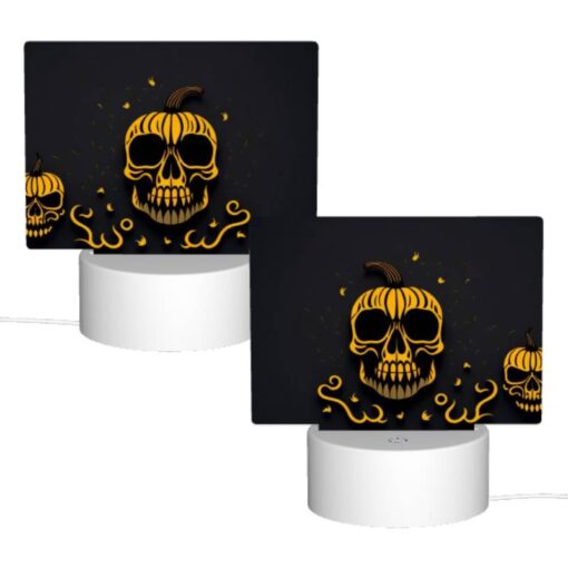Rectangular Acrylic Night Light, A Skull With A Pumpkin On Its Head. -Acrylic Night Light Shop 7ea91ad38486de5234ca3ff2be134b8ce8e73b19