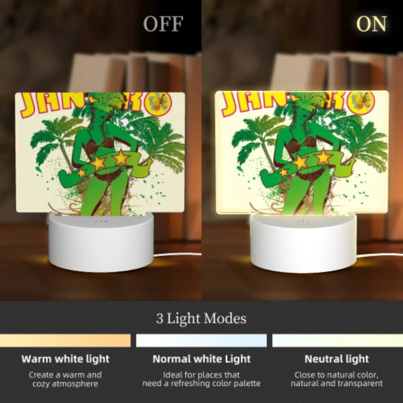 Rectangular Acrylic Night Light, A woman in a green bikini is holding a surfboard. Rectangular Acrylic Night Light, A Woman In A Green Bikini Is Holding A Surfboard. -Acrylic Night Light Shop 7eb51d4c5fda8bdef7d31873a71cbc8ac9dac177