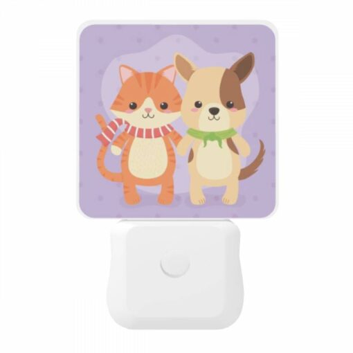 Night Light, Two Cute Cartoon Cats Standing Next To Each Other. -Acrylic Night Light Shop 7eca13e2afa18e90c37b059270d11b3b960304c4