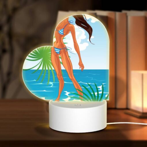 Love Acrylic Night Light, A Woman In A Bikini Is Standing On A Beach. -Acrylic Night Light Shop 7ed5fbce34d732f7855f86c932c46f016c996752