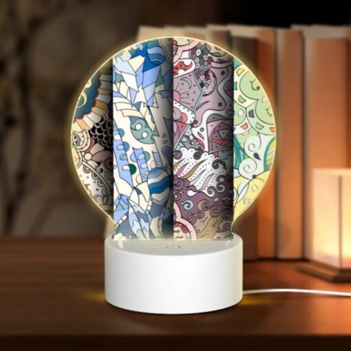 Round Acrylic Night Light, Four Different Colored Designs Of A Flower. -Acrylic Night Light Shop 7ee2270049ff3b326a7b3397ce5c821ead8c9397