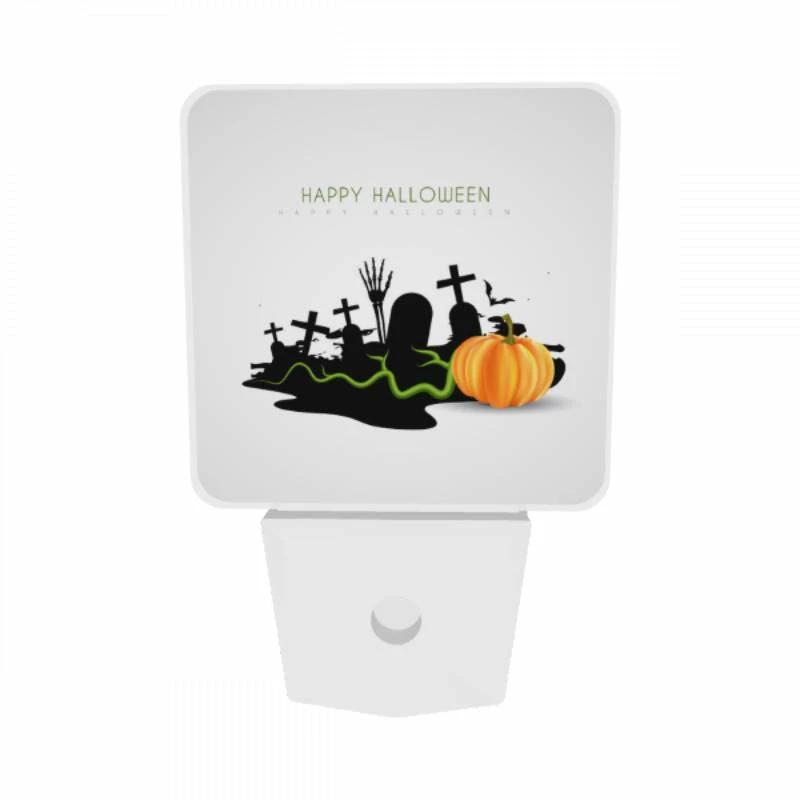 Night Light Set of 2, A Halloween poster with a pumpkin and a cross. Night Light Set Of 2, A Halloween Poster With A Pumpkin And A Cross. -Acrylic Night Light Shop 7f01580c77c296269f658b5089f0d6a58219a21e