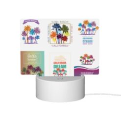 Rectangular Acrylic Night Light, A Collection Of Postcards Featuring California And Tropical Destinations. -Acrylic Night Light Shop 7f21155fd281e47eb3cf1ede207c4d0c67bc0a1e