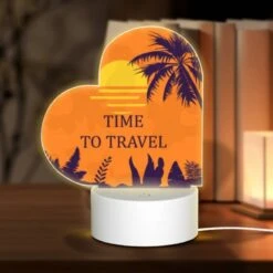 Love Acrylic Night Light, A Sunset With A Palm Tree In The Background.