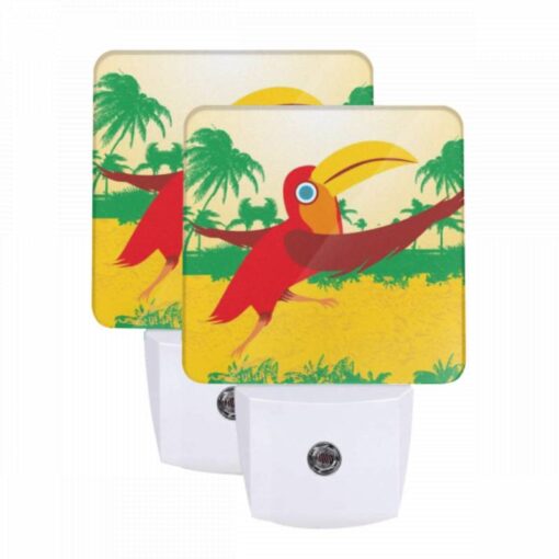 Night Light Set Of 2, A Red Bird With A Yellow Beak Is Flying In The Air. -Acrylic Night Light Shop 7f4a3561d6d71c3a5da658bab3646cbac3b28046