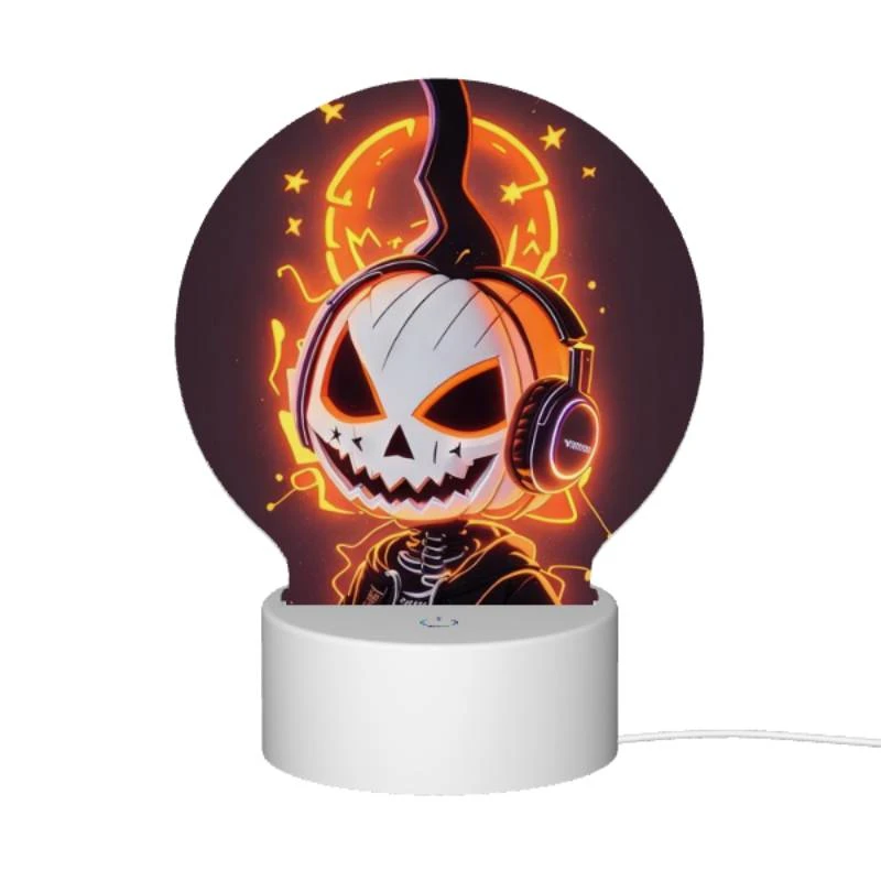Round Acrylic Night Light, A cartoon pumpkin wearing headphones. Round Acrylic Night Light, A Cartoon Pumpkin Wearing Headphones. -Acrylic Night Light Shop 7f9515556a39b7337c153638b0b9c67447894eaf