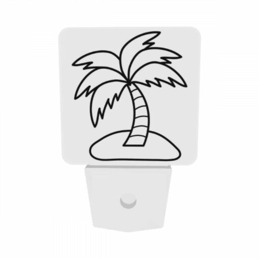 Night Light Set Of 2, A Black And White Drawing Of A Palm Tree. -Acrylic Night Light Shop 7fb522e8a807eebe13ea0abce45ca32ac72c0b05