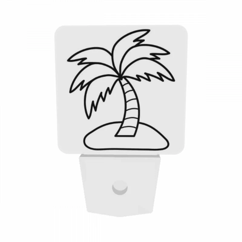 Night Light Set of 2, A black and white drawing of a palm tree. Night Light Set Of 2, A Black And White Drawing Of A Palm Tree. -Acrylic Night Light Shop 7fb522e8a807eebe13ea0abce45ca32ac72c0b05