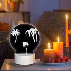 Round Acrylic Night Light, Three Palm Trees Are Shown In Silhouette Against A Black Background. -Acrylic Night Light Shop 7fd49131263ef2abf9815c150554f041050cd6ac