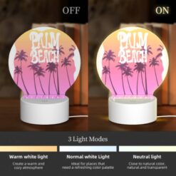 Round Acrylic Night Light, A Colorful Poster Of A Beach In California. -Acrylic Night Light Shop 8010fbda5379dfa890bf57565b8bd0d224fd9da3