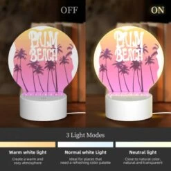 Round Acrylic Night Light, A Colorful Poster Of A Beach In California. 2 Round Acrylic Night Light, A Colorful Poster Of A Beach In California. -Acrylic Night Light Shop 8010fbda5379dfa890bf57565b8bd0d224fd9da3
