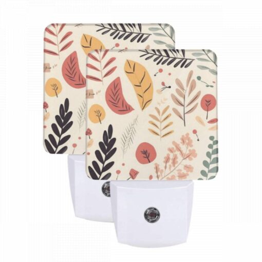 Night Light Set Of 2, A Collection Of Leaves And Flowers In Various Colors. -Acrylic Night Light Shop 8033b8cb87942f7135c4066f316cf6c6226d8d24