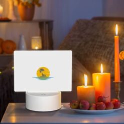 Rectangular Acrylic Night Light, A Yellow Sun With A Blue Ocean And Palm Trees In The Background. -Acrylic Night Light Shop 80345374273fa8dc4b4b5fa7c252f49625f803a8