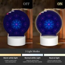 Round Acrylic Night Light, A Blue And Pink Geometric Flower. 2 Round Acrylic Night Light, A Blue And Pink Geometric Flower. -Acrylic Night Light Shop 80783aa2a2f281fe2202444a55b45775a5b638d9