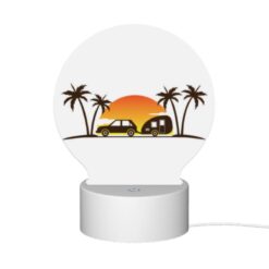 Round Acrylic Night Light, A Car Is Parked In Front Of A Camper -Acrylic Night Light Shop 8113a800821fc7ddf35f37a693386fa5cfb01b95