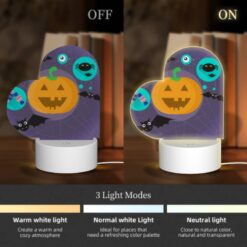 Love Acrylic Night Light, A Pumpkin Is Surrounded By Bats And Other Halloween-themed Items. -Acrylic Night Light Shop 81868b2bcf44d0a5df8f010ff3bc727ddcf5b040