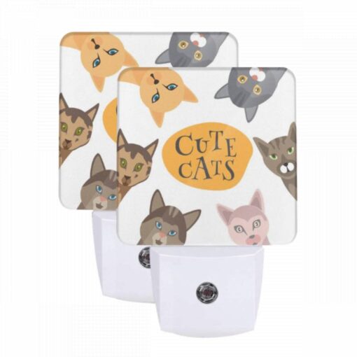 Night Light Set Of 2, A Collection Of Cute Cat Illustrations. -Acrylic Night Light Shop 81f11d3a30d3b655a6488a52e72a40ce98323576