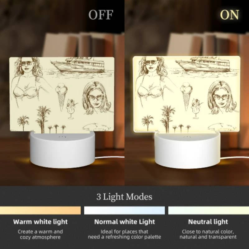 Rectangular Acrylic Night Light, A woman is shown with a cone of ice cream. Rectangular Acrylic Night Light, A Woman Is Shown With A Cone Of Ice Cream. -Acrylic Night Light Shop 81f8d2a5564e5d989abe7f36a2e41c1ba96bccd6