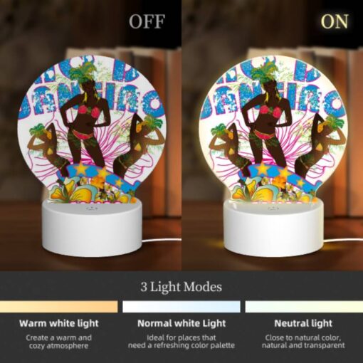Round Acrylic Night Light, A Colorful Advertisement Featuring A Woman In A Bikini. -Acrylic Night Light Shop 824681b4553300652cc6e92f5bf87515e25a94cd