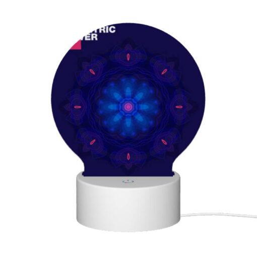 Round Acrylic Night Light, A Blue And Pink Geometric Flower. -Acrylic Night Light Shop 8291134394f231231c82a8a8db33e2f50a8e18f0