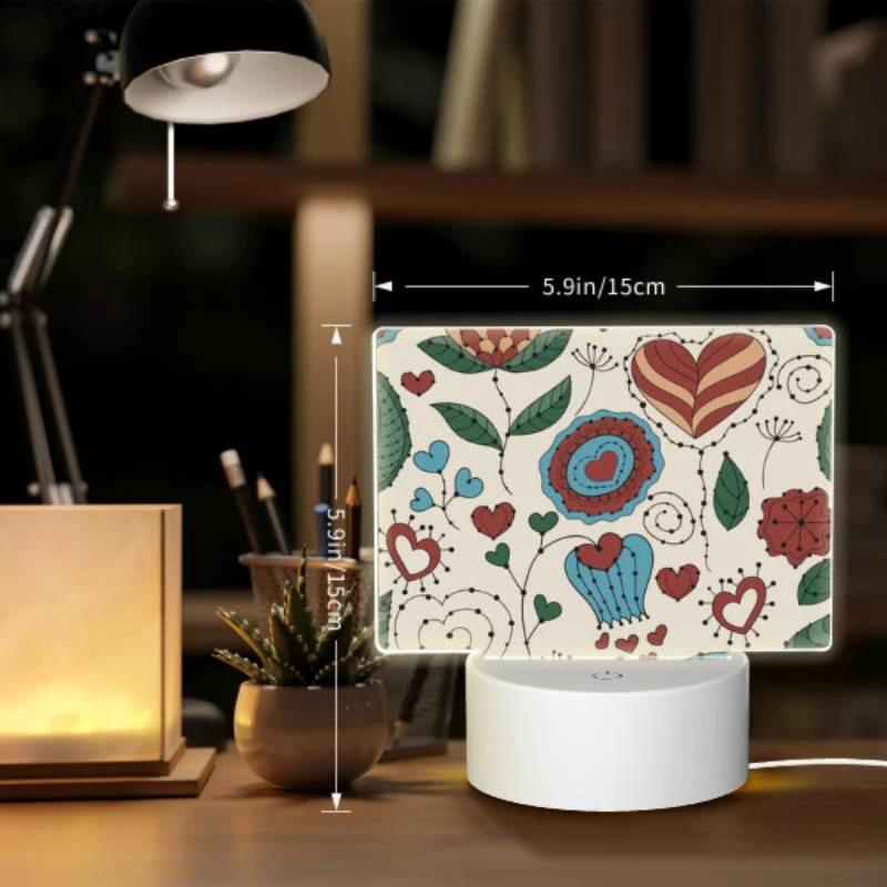 Rectangular Acrylic Night Light, A colorful floral pattern with hearts and leaves. Rectangular Acrylic Night Light, A Colorful Floral Pattern With Hearts And Leaves. -Acrylic Night Light Shop 8291c0126b263f82e405ad51ffc08c09c096833b
