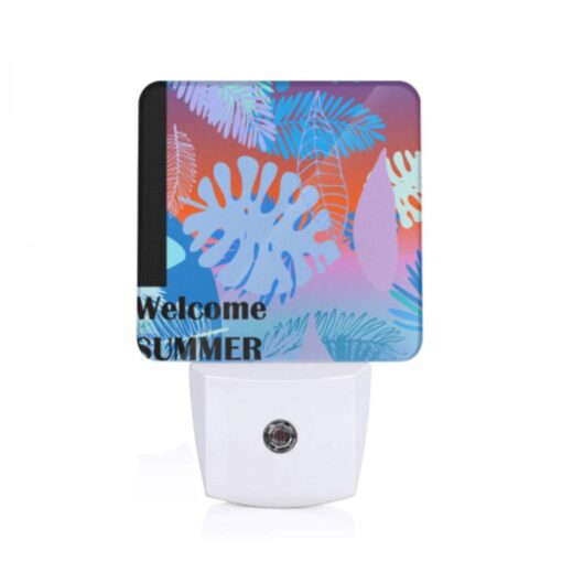 Night Light, A Colorful Image Of A Tropical Forest With The Words "welcome Summer" Written In The Bottom Right Corner. -Acrylic Night Light Shop 82b53267f89a816a9cc559bebfc84148f2d6e1cf