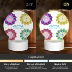 Round Acrylic Night Light, A Set Of Six Colorful Flower Designs. 2 Round Acrylic Night Light, A Set Of Six Colorful Flower Designs. -Acrylic Night Light Shop 82b605851c5e374352a377dd929dbfda10b07798