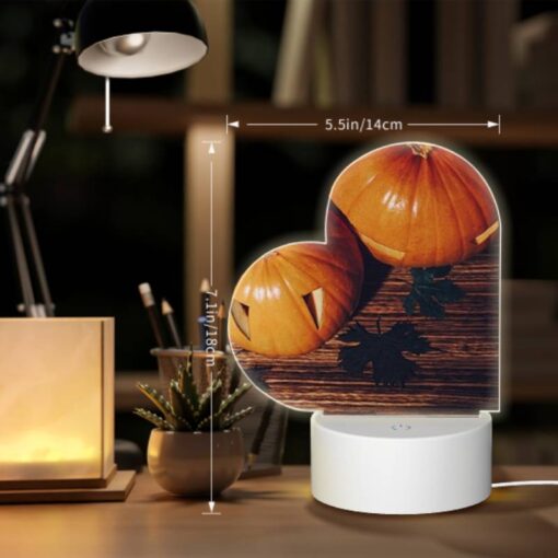 Love Acrylic Night Light, A Pumpkin With A Face Drawn On It Sits On A Table With Other Pumpkins. -Acrylic Night Light Shop 82b6fecd15539a0adbcab6efdebdf3a89314d2e3