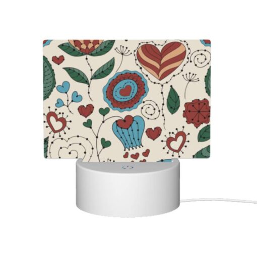 Rectangular Acrylic Night Light, A Colorful Floral Pattern With Hearts And Leaves. -Acrylic Night Light Shop 82ec9656c619c83d54faaa67ce6417c6bd2e81de