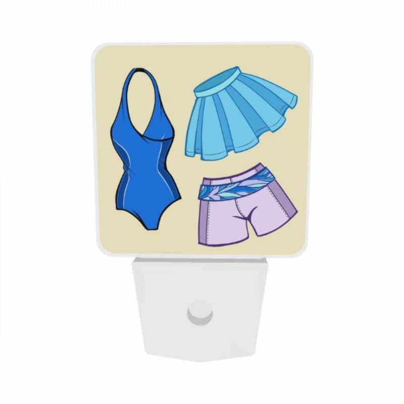 Night Light Set of 2, A blue and purple bathing suit with a blue skirt and a blue top. Night Light Set Of 2, A Blue And Purple Bathing Suit With A Blue Skirt And A Blue Top. -Acrylic Night Light Shop 832611a66abf1b9a06fddfc6b0db2c6cb6517011