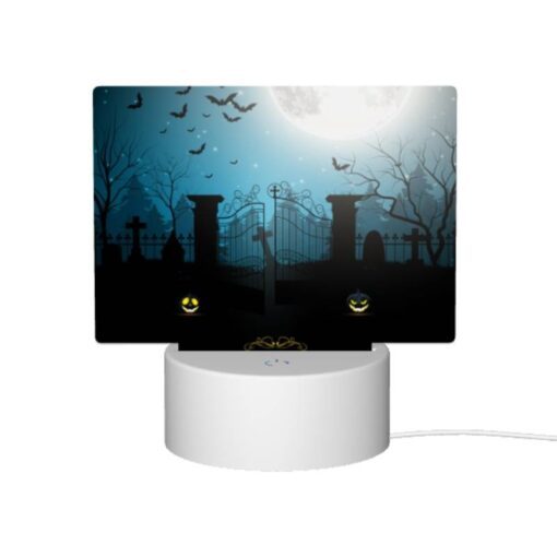 Rectangular Acrylic Night Light, A Halloween Scene With A Moon -Acrylic Night Light Shop 8431261aaa36767e8eaad7842dda3f48306f32cb