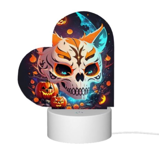 Love Acrylic Night Light, A Skull With A Pumpkin Face And A Cat Face. -Acrylic Night Light Shop 84a88515511cb7f366d3ae8eb92ae6441b9c7d79