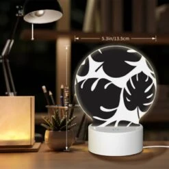 Round Acrylic Night Light, A Pattern Of Leaves On A Black And White Background. 5 Round Acrylic Night Light, A Pattern Of Leaves On A Black And White Background. -Acrylic Night Light Shop 84ae60c35cccc277a9a4b6cf3f97edf9debfcff0