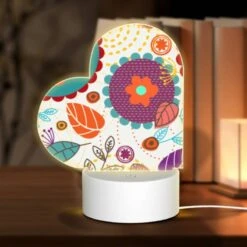 Love Acrylic Night Light, A Colorful Floral Pattern With Orange