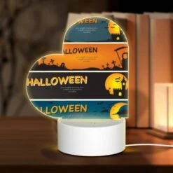 Love Acrylic Night Light, Three Different Halloween Designs Are Shown In This Image.