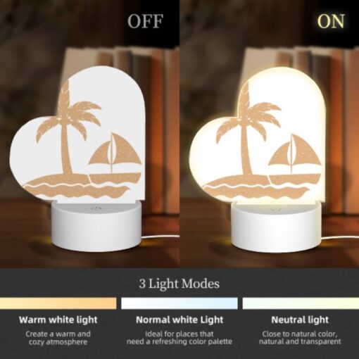 Love Acrylic Night Light, A Sailboat Is Sailing In The Ocean Near A Palm Tree. -Acrylic Night Light Shop 852b87ed0d848ab71d036102ad647d9f6d2a48e5