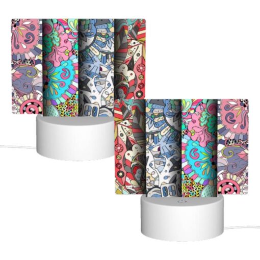 Rectangular Acrylic Night Light, Four Colorful And Artistic Designs Are Displayed Side By Side. -Acrylic Night Light Shop 855621a3ffb02a0fb32f5ff9dde699d8a266fa12
