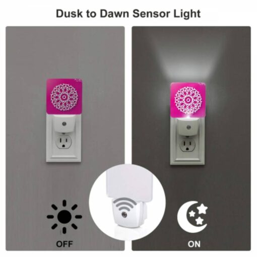 Night Light Set Of 2, A White Snowflake Design On A Pink Background. -Acrylic Night Light Shop 8606e371164ac0c1e45014377c359357e32179b3