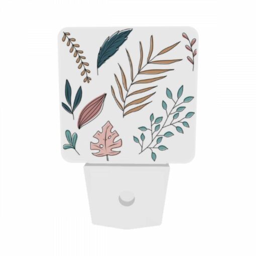 Night Light Set Of 2, A Collection Of Leaves And Flowers In Various Colors. -Acrylic Night Light Shop 86578bb253e369f61b6fb921327368f5d6fad10b