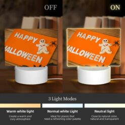 Rectangular Acrylic Night Light, A Happy Halloween Sign With A Gingerbread Man And A Spider. -Acrylic Night Light Shop 865aa07f86d6ef731f2021d947d4f5d83bc51144
