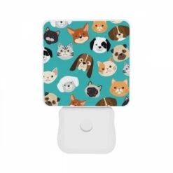 Night Light Set Of 2, A Collection Of Cute Cat And Dog Faces. -Acrylic Night Light Shop 8663648472c92cfafab1a04c9624753857cb104f